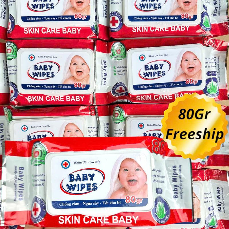 COMBO 10 Gói Khăn Ướt BABYWIPES 80g 30 tờ 15*18 cm, Giấy Mỏng Mịn Phù Hợp Cho Mọi Loại Da, Khăn Giấy Ướt Dùng Cho Bé 2030