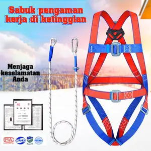 Sabuk Pengaman Pinggang Tunggal Teknologi Jahit Berkekuatan Tinggi Tali Kencang 1.5m Menahan 1200kg Nyaman Dipakai Perlindungan Keselamatan Panjat Tiang