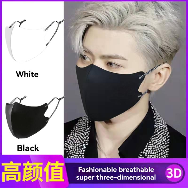 Product Introduction of Mặt nạ màu đen, phong cách ngôi sao, dành cho nam và nữ, với hiệu ứng bó sát ba chiều chống nắng, chống bụi, mặt nạ bông lụa lạnh với dây đeo tai Có Thể Điều Chỉnh Phụ Kiện Voi 0