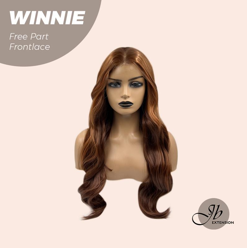 JBEXTENSION【UK】26 Inches Copper Curly Fiber X, Tangle Less Pre-Cut Free Part Frontlae Glueless Wig WINNIE 1