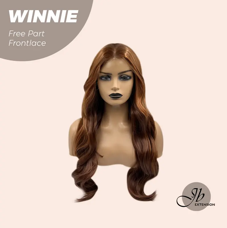 JBEXTENSION【UK】26 Inches Copper Curly Fiber X, Tangle Less Pre-Cut Free Part Frontlae Glueless Wig WINNIE 1