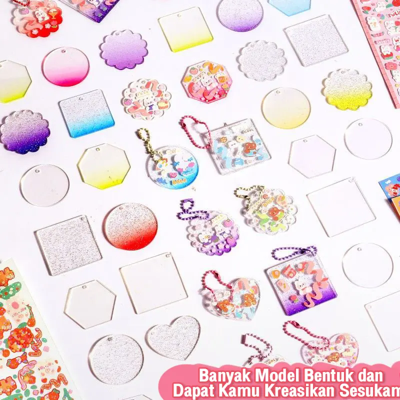 [New Packaging] Mainan DIY Gantungan Kunci Akrilik Set Guka Stiker Set  Lucu Anak DIY Gooka Set Sticker Hadiah DIY Gantungan Kunci Bahan Kotak Penyimpanan Tangan Bahan Akun DIY Keyring Gooka Card Sticker Set lem toys alat toys 2