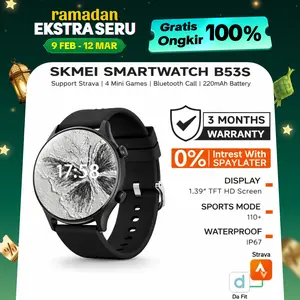 LIVE  SKMEI B53S Smartwatch Jam Tangan Pintar - Jam Tangan Pria & Wanita dengan Layar TFT 1.39 Inci HD, Bluetooth, Kalkulator, Branded Ori | Smartwatch Sport & Sehari-hari | Strava+Buy 1 get 4