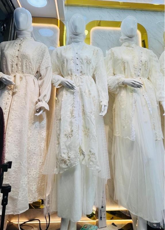 FLASH SALE GAMIS SERIES LEBARAN VIRAL IVORY BUTTER INNER OUTER TERLARIS 2026 Muslim Dress Mewah