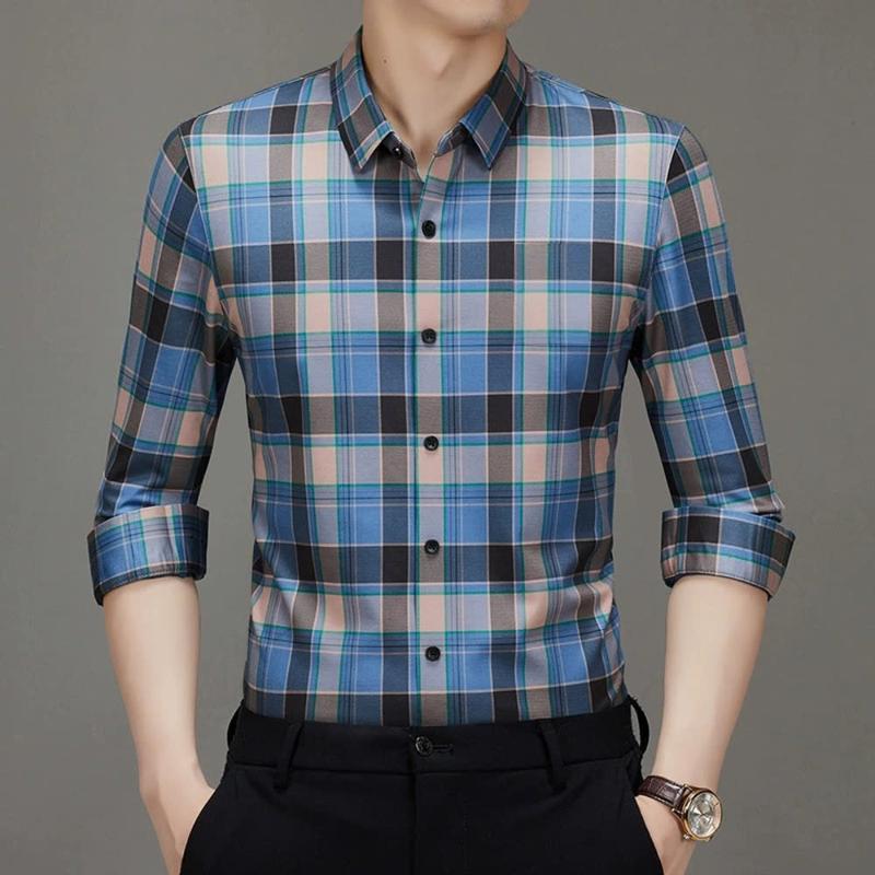 Áo sơ mi nam dài tay caro  Mẫu PT55, sơ mi nam chất kate lụa cao cấp Hàn Quốc phong cách mới trẻ trung cực hot Menswear  Shirt Kem Shirt 2