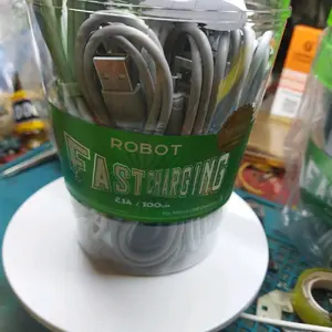 Robot Cable Cargi Fast Charging 2.1A/100cm untuk Micro USB Device