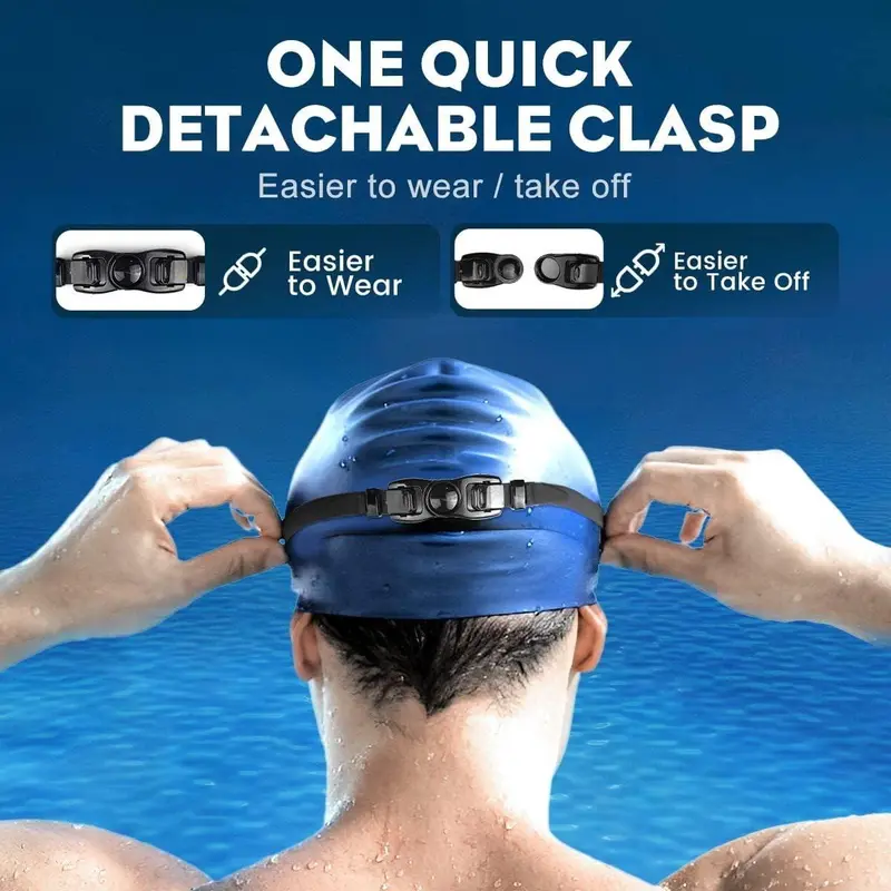 Anti-fog Swimming Goggles, Durable Swimming Goggles with Nose Clip & Ear Plug, Swimming Goggles for Men & Women 2