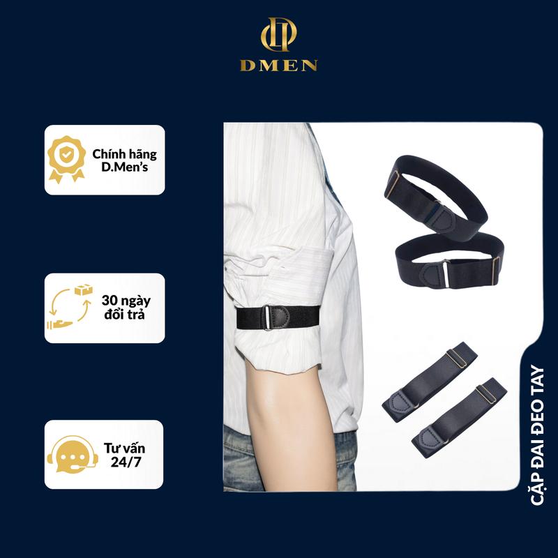 DMEN Cặp Đai Đeo Tay Menswear Chất Polyester Giữ Áo Sơ Mi Chống Tuột Co Giãn Có Thể Điều Chỉnh D2