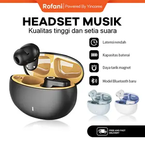 Rofani J16C earphone bluetooth Headset Nirkabel Bluetooth 6.0 AirPods Earbud Nirkabel Bass Berat Stereo Tahan Air Noise Cancelling HIFI Olahraga Stereo Headset Noi