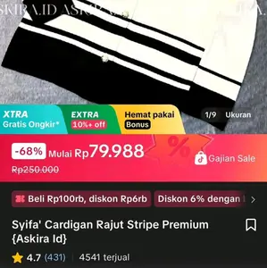 SYIFA' Cardigan Stripe Rajut Premium Askira.id // Atasan Wanita