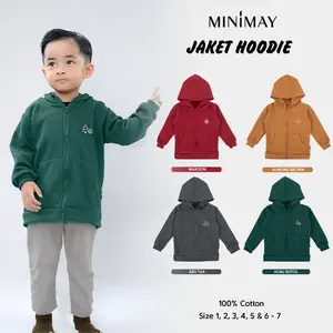 Jaket Hoodie Anak Zipper Sleting Laki Laki Perempuan 1 2 3 4 5 Tahun Maysara