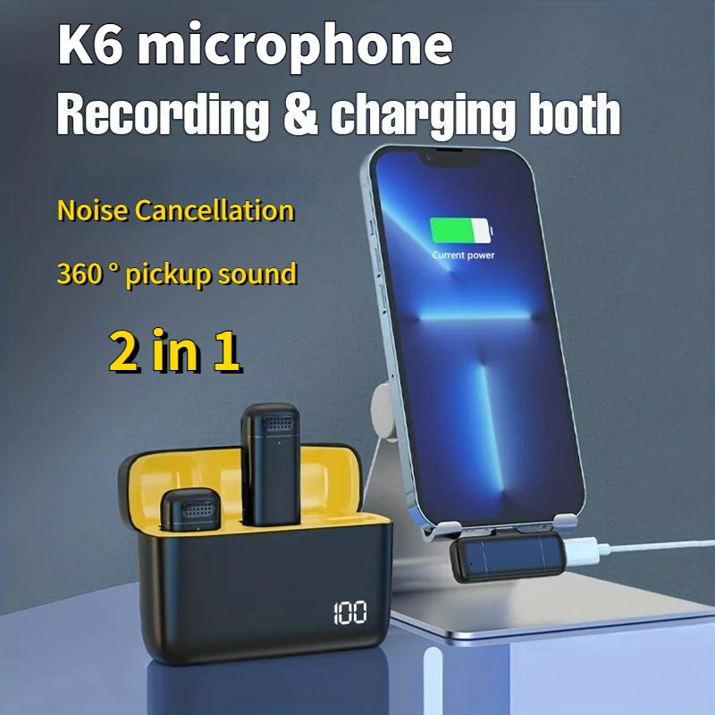 COD Ready Stock K6 Lavalier Mini Mic Portable Wireless Microphone with ...