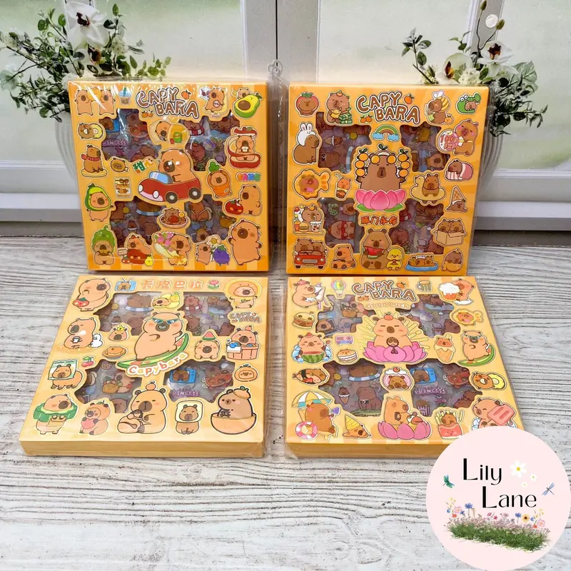 Stiker 100 Lembar Capybara Stationery Scrapbook 0