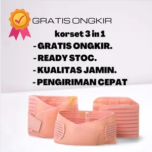 Korset Pelangsing Pasca Melahirkan 3IN1 dengan Stagen untuk Ibu Hamil - 3 PCS Korset Pelangsing Korset 3IN1 Pasca Melahirkan Korset Melahirkan Wanita Pembentuk Tubuh dan Pengecil Perut Stagen Ibu Sabuk Belt tokoh nude serat polyster krem bersalin