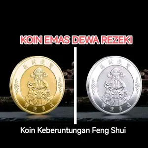 Koin Keberuntungan Feng Shui China Koleksi Souvenir Coin Logam Koin Fengshui Rezeki Keberuntungan Goldcoin China Dewa Rezeki Feng shui Simbol Kuat Mengundang Kemakmuran