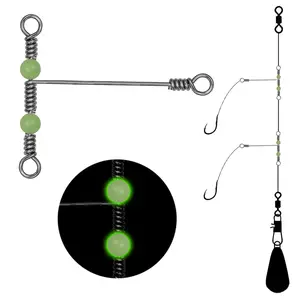 Swivel Cabang 3 Kawat Ulir Pancing Ranggung Lingara Anti Karat anting-anting Dasaran Glow in The Dark tanpa Swivel