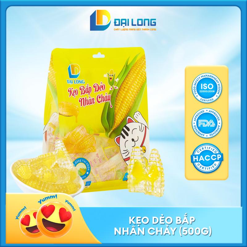 [Túi 500g] Kẹo Bắp Dẻo Nhân Chảy ĐẠI LONG siêu ngon kẹo ngô, siêu hấp dẫn Thức Ăn Vặt Candy Snack Food for you