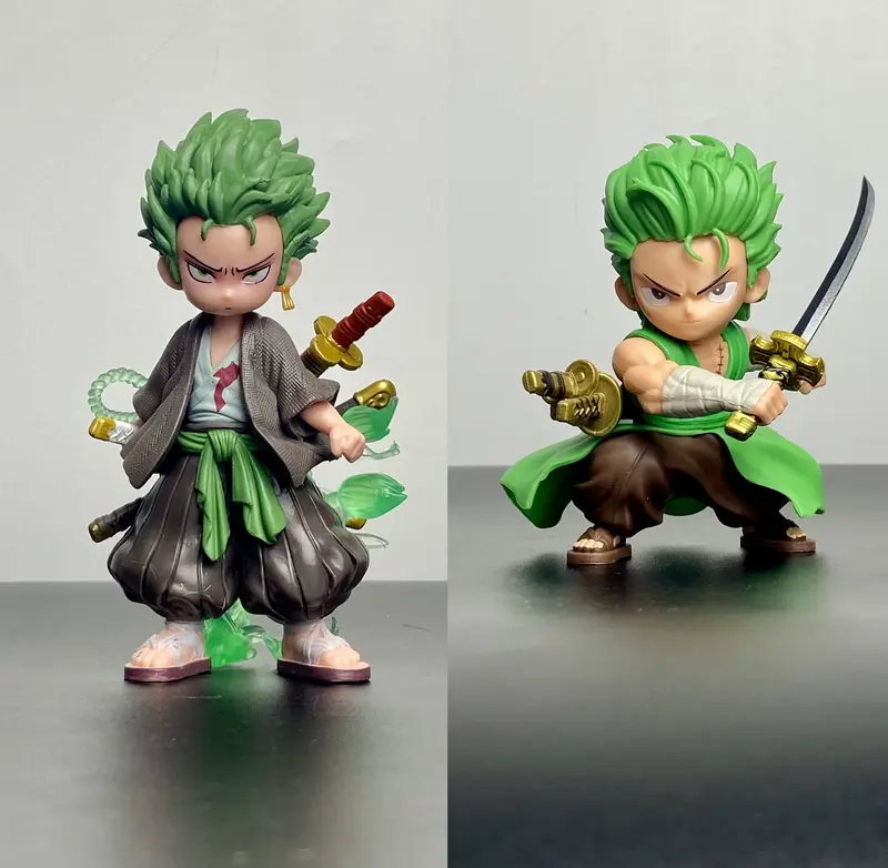 [ Foto Asli ] Action Figure One Piece Roronoa Zoro Mini Karakter Pedang Comel Cute Chibi 0