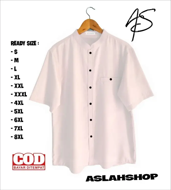 Baju Lebaran Pria Dewasa Koko Polos Lengan Pendek Terbaru 2025 Bahan Katun Toyobo Premium Koko Jumbo Terlaris - Warna Sawo 5