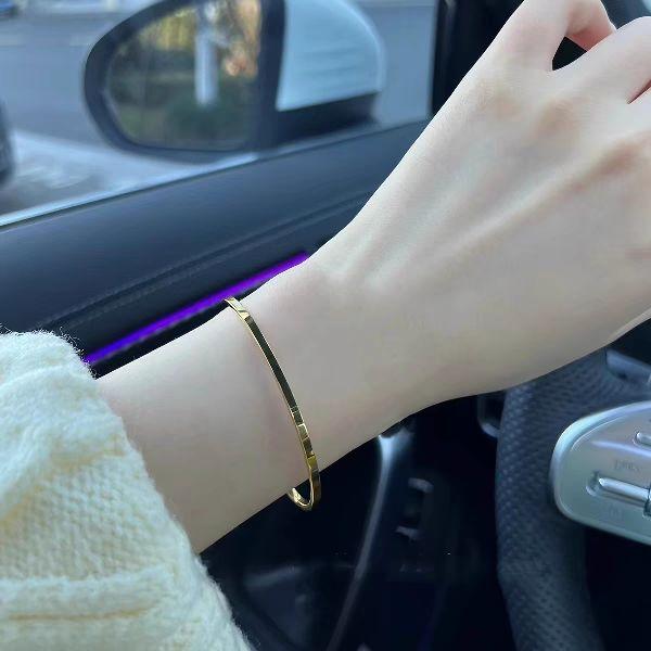 Gelang Bangle Trending Motif Polosan Wanita Mewah Elegant Anti Karat Dan Luntur Perhiasan Bracelets
