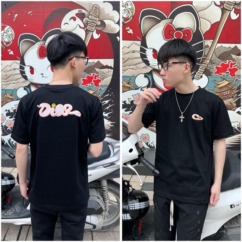 Áo Phông Nam Nữ, Hoạ Tiết Thêu Rắnnn 2 Mặt, Chất Vải Cotton Co Dãn