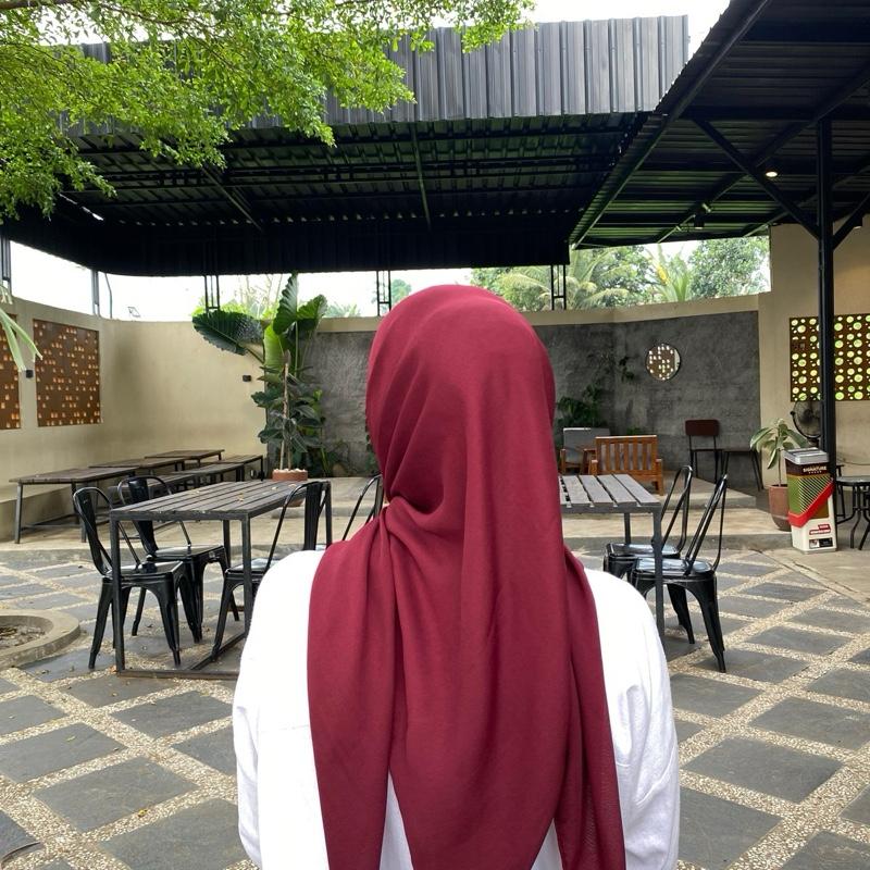 Ash By Aylin - Jilbab bella square Burgundy PollyCotton PREMIUM 3