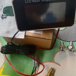2in1 LCD Digital Pengukur Temperatur Air Voltmeter Tekanan Udara/ 12V 24V 2in1 LCD Car Digital Display Gauge Voltage Pressure Water Temp Meter with Buzzer Alarm M10/ Voltmeter Suhu Motor Mobil