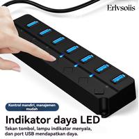 Gambar Actual USB Hub 7-in-1 USB 3.0 5Gbpssaklar independen KV-AD22 Black AksesorisDesktop & Laptop Card Computer Hitam dari Erlvsoiis Kota Administrasi Jakarta Utara 3 Tokopedia