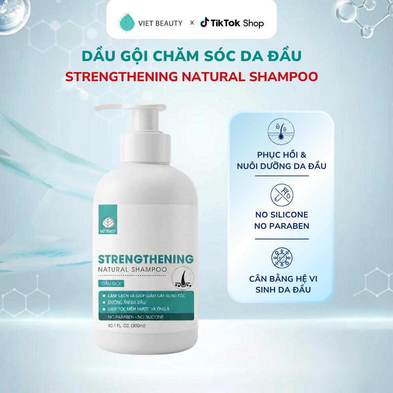 Dầu gội chăm sóc da đầu Việt Beauty giúp làm sạch sâu, không gây khô da đầu, nuôi dưỡng nền da đầu khỏe mạnh
