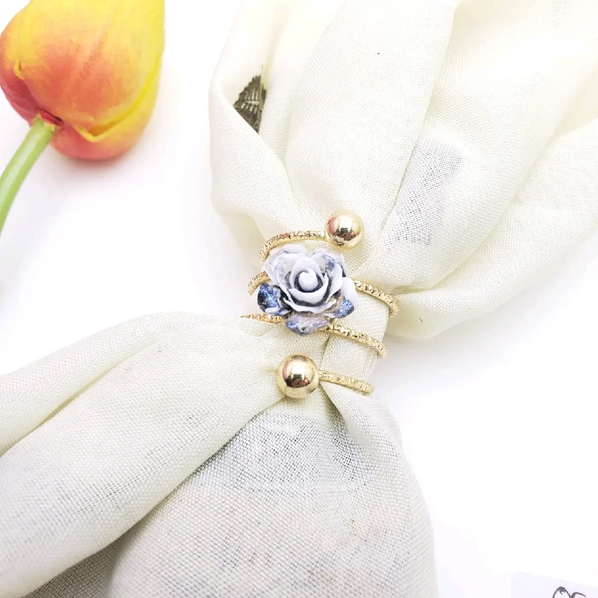 Ring hijab mawar kolong jilbab cincin kerudung boba mawar Ring bunga lily Peniti Muslim