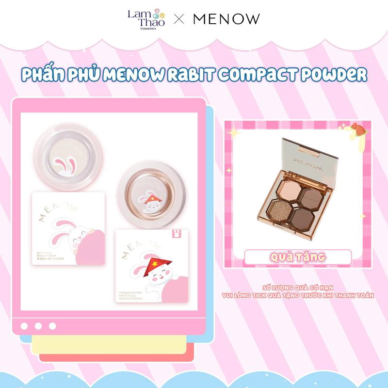 [TẶNG 1 BẢNG MẮT 4 Ô] Phấn Phủ Dạng Nén Kiềm Dầu Menow Matte Tulle Makeup Powder Viet Nam Edition