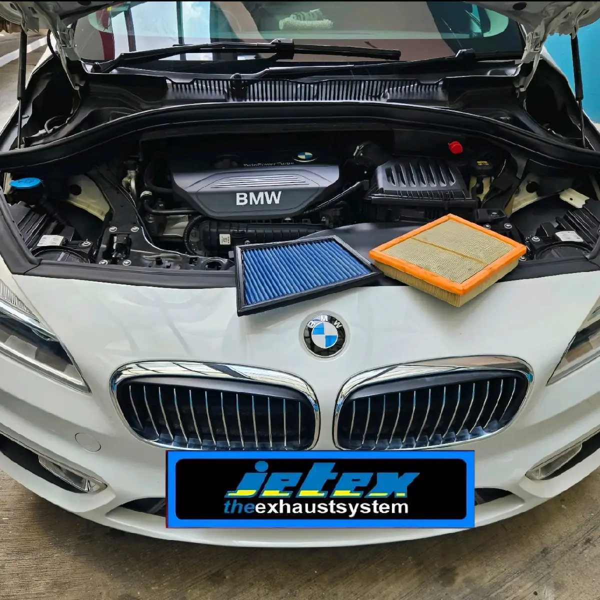 Jetex Performance Drop In Air Filter for BMW F45 - TUV Proven High Flow, Washable and Reusable - 1.14 kpa Flow Rate