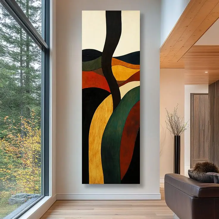 AV19 Lukisan Kanvas  pemandangan pohon   plus Frame siap pajang untuk hiasan  Ruang Tamu Rumah atau Tempat Usaha Anda Lukisan Dinding Aesthetic modern art