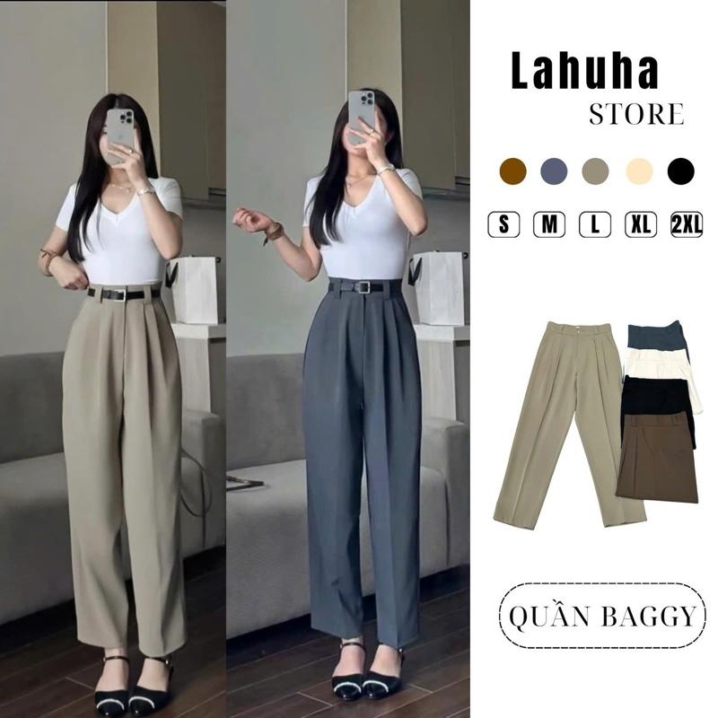 Combo 2 quần Quần Baggy Công Sở Cạp Cao Dáng Đứng - Chất Vải Gold Nhật Loại 1 Mát Mịn 5 Màu Basic | Quần Tây Công Sở 1 Cúc Mặc Đi Làm Women Pants M911