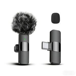 Micrófono de solapa inalámbrico, micrófono recargable, micrófono de grabación de condensador omnidireccional inalámbrico para grabación de vídeo, enseñanza, entrevistas