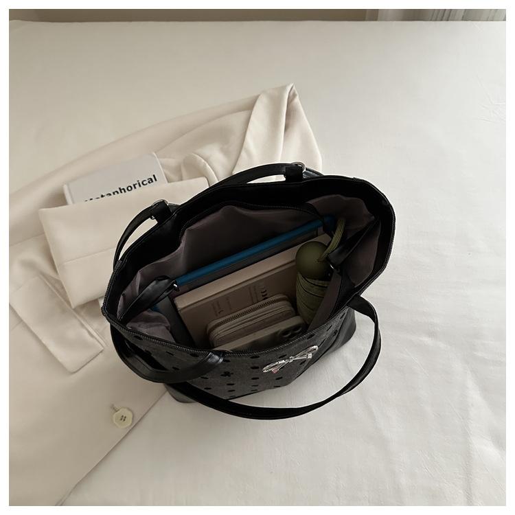 Polka dot print bow shoulder bag fashion trend large capacity casual bag underarm tote bag para sa mga kababaihan