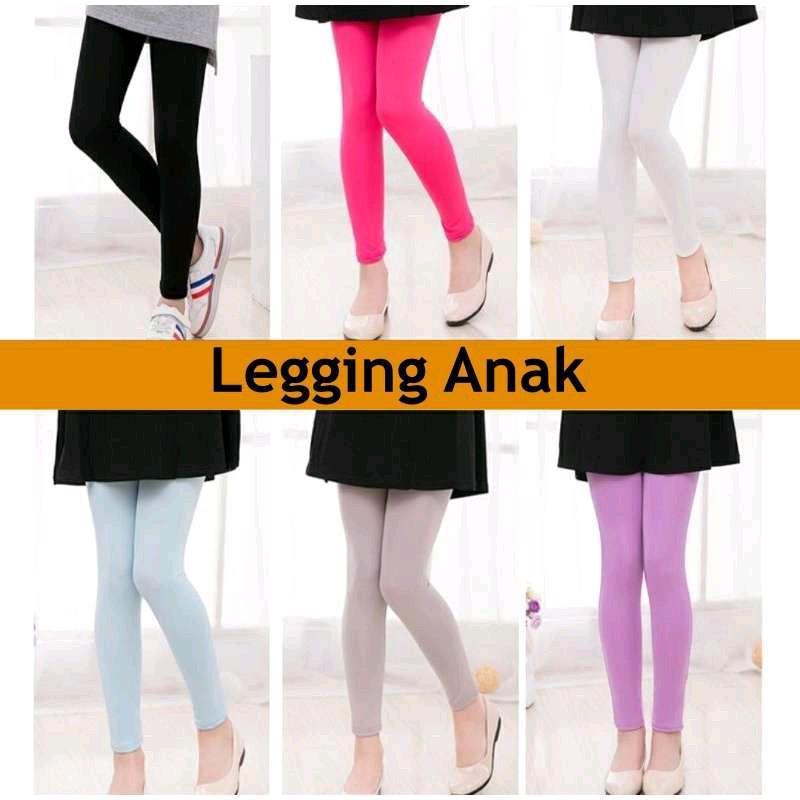 legging anak usia 5-7 tahun bahan spandek warna lengkap celana legging anak Fashion perempuan 4