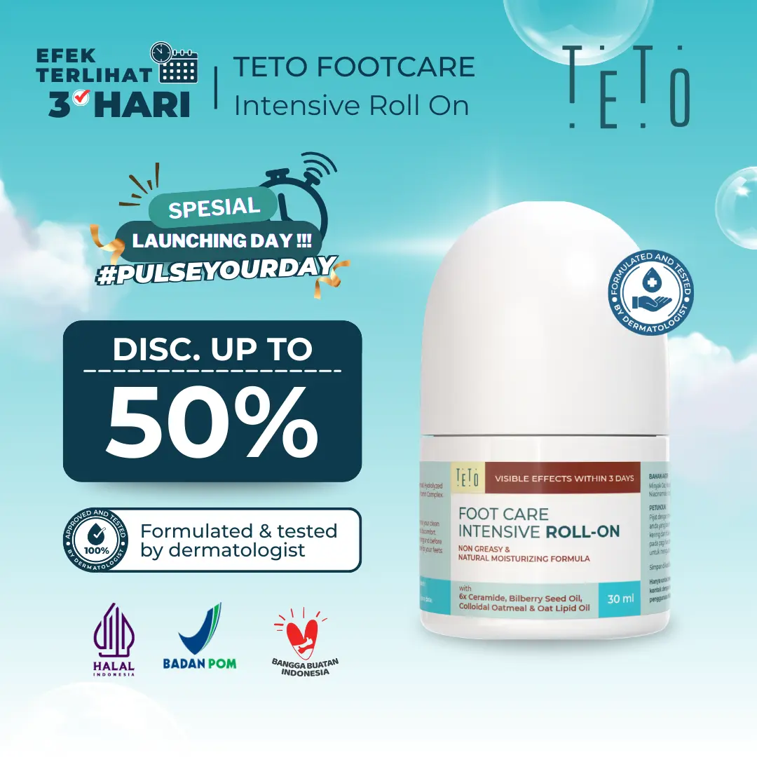 [BIG SALE] TETO Foot Care Intensive Roll On 30ml perawatan memperbaiki kaki kering, kasar & tumit pecah-pecah