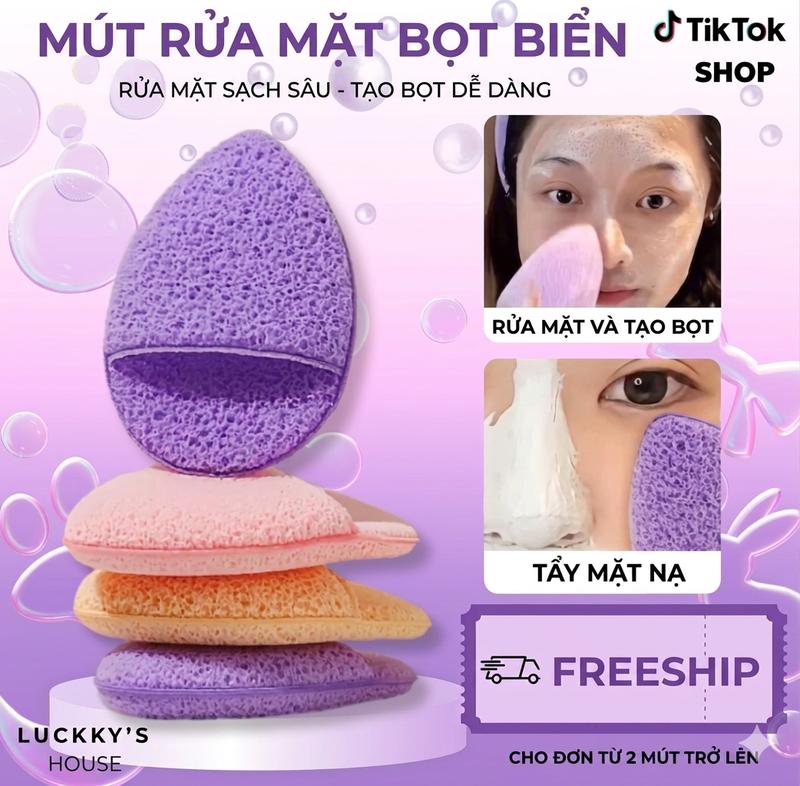 Bông Mút Rửa Mặt Bọt Biển Hình Giọt Nước Làm Sạch Sâu Da Mặt - Bông Mềm Massage…