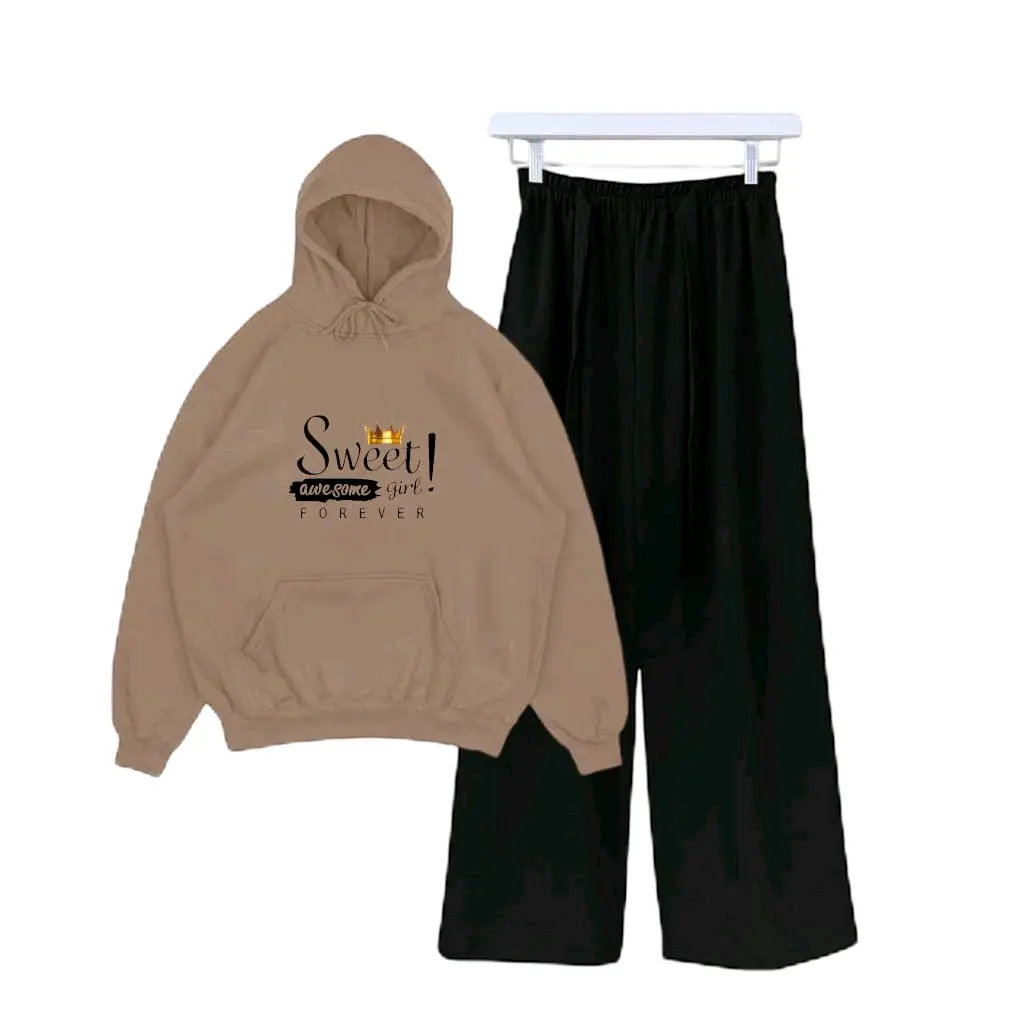 Setelan sweater Hoodie dan celana kulot wanita SWEET GIRL FOREVER Wanita remaja Kekinian umur 9-17 tahun (COD)
