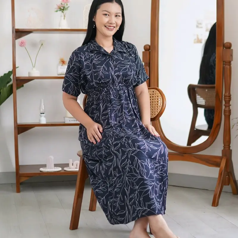 Quila homewear daster collection Nerissa series rayon premium mahira dailywear Motif Twill Cantik Busui Ibu Kancing 2