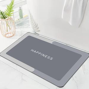 藻泥ラバーボトムバスマット、滑り止め付き、速乾・吸水性、掃除簡単、シャワールーム・ランドリー・キッチンに最適