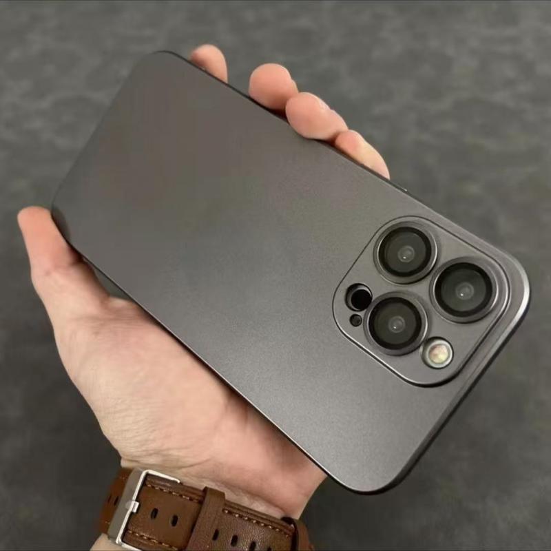 Ốp Lì Bảo Vệ Phim Ống Kính Màu Trơn Titan Sa Mạc, Dành Cho iPhone 11 12 13 14 15 16 Pro Max, Ốp Lưng Chống Sốc, Ốp Mềm, Chất Liệu TPU, Chống Vân Tay, Hàng Mới Về,A