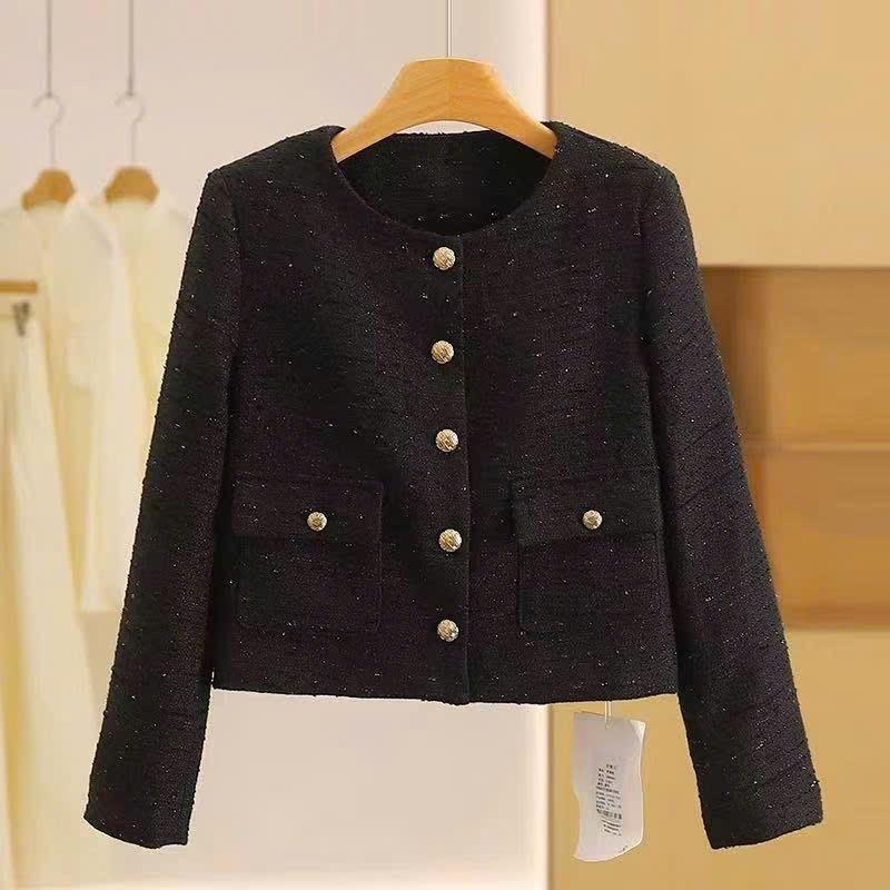 Áo khoác dạ Tweed BLINGG BLINGG siu sang dáng vừa cúc đồng BIGSIZE