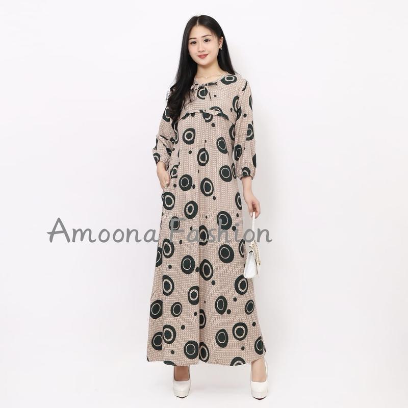 AMOONA - Dress Raisa Bahan Rayon super Premium \ Gamis Raisa Kekinian \  All size 0