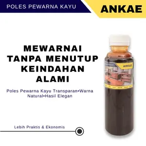 Poles Pewarna Kayu Siap Pakai Waterbased 250ml Cat Plitur Kayu Bambu Rotan Triplek Politur Pintu Jendela Meja Lemari Tempat Tidur