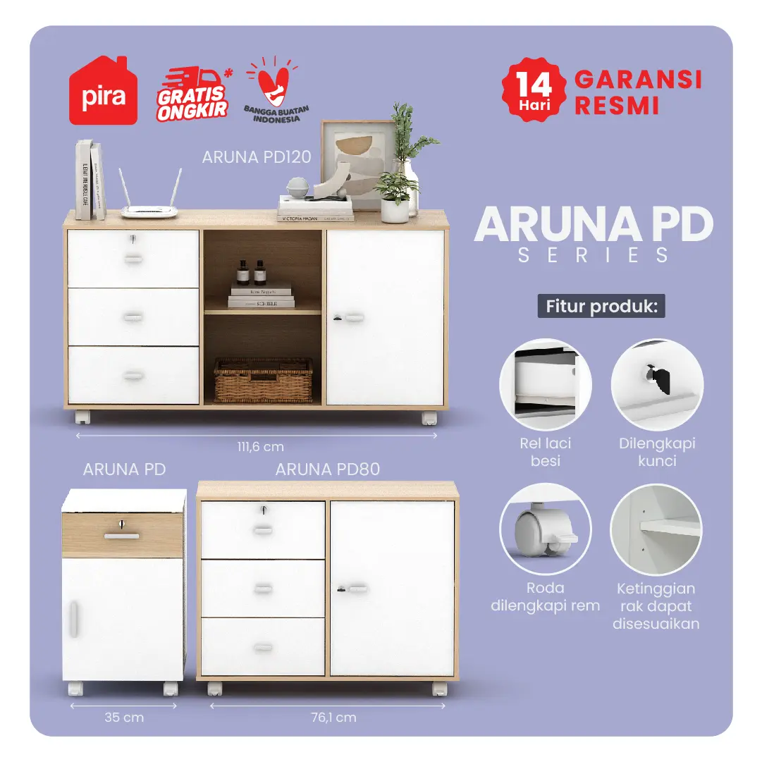 Pira Metropolis OX - Aruna PD Laci / Pedestal Meja
