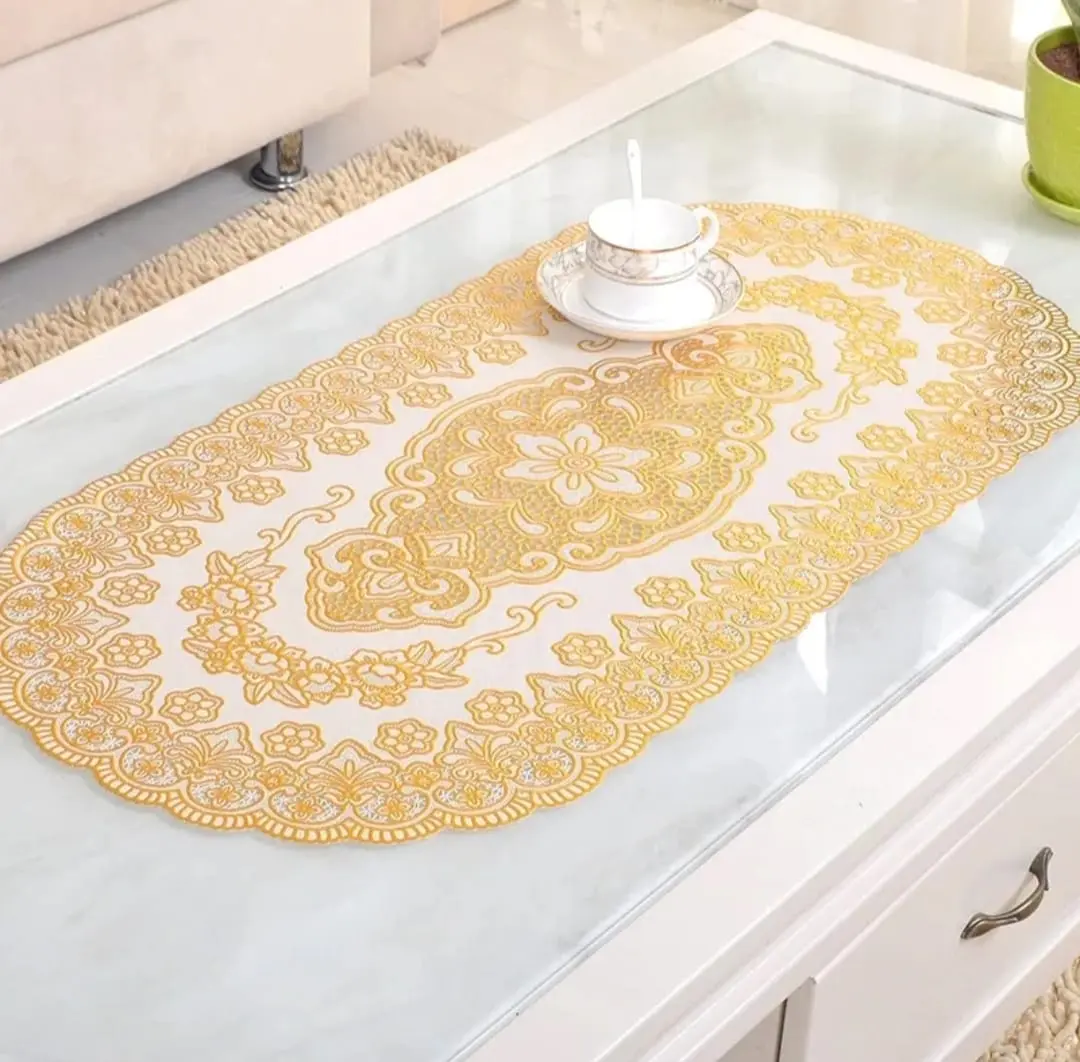 Taplak Meja Oval untuk Dekorasi Ruang Tamu Linen