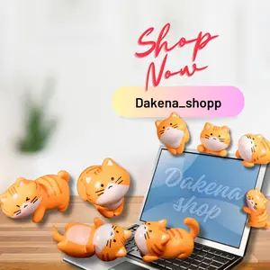 DAKENA - ORNAMEN MINIATUR 8 MOTIF MULTI KUCING / CAT  /  HIASAN HIPPERS HP/ HIPPERS PHONE/ DASHBOARD LAPTOP, HP, MOBIL / BERSIKU  /MOTIF LUCU Car