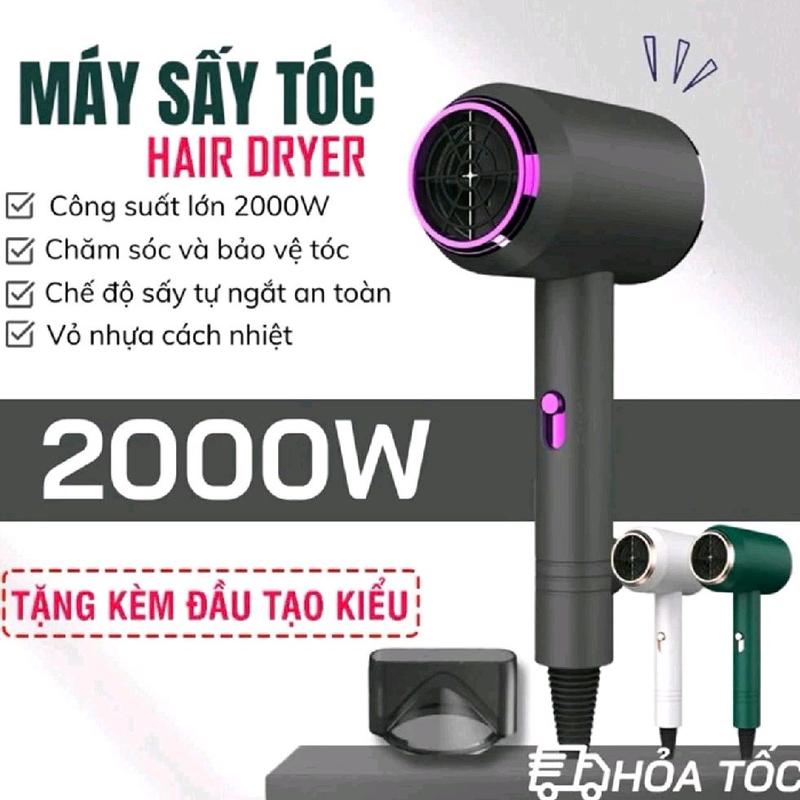 Máy Sấy Tóc 2 Chiều Nóng Lạnh Công Suất Lớn 2000W Nhanh Khô, 3 Chế Độ Sấy Tạo Kiểu, Chăm Sóc Tóc Chuẩn SaLon Ko Mỏ Vịt